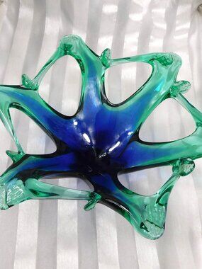 Blue and Green Art Glass Bowl # 27205